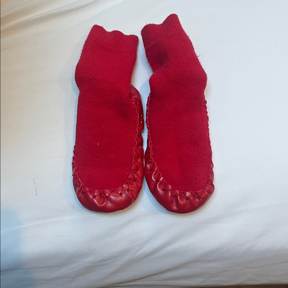 Hanna Andersson Red Knit Swedish Slipper Socks